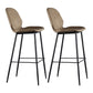 Modern Faux Leather Counter Stool Low Back Indoor Stool with Black Frame Light Brown 2 Piece Set Clearhalo 'Bar Furniture' 'Bar Stools' 'bar_stools' 'furn' 'furn_bar_stools' 'Furniture' 'Kitchen & Dining Furniture' 6394739