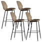 Modern Faux Leather Counter Stool Low Back Indoor Stool with Black Frame Light Brown 4 Piece Set Clearhalo 'Bar Furniture' 'Bar Stools' 'bar_stools' 'furn' 'furn_bar_stools' 'Furniture' 'Kitchen & Dining Furniture' 6394740