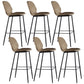 Modern Faux Leather Counter Stool Low Back Indoor Stool with Black Frame Light Brown 6 Piece Set Clearhalo 'Bar Furniture' 'Bar Stools' 'bar_stools' 'furn' 'furn_bar_stools' 'Furniture' 'Kitchen & Dining Furniture' 6394741