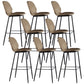 Modern Faux Leather Counter Stool Low Back Indoor Stool with Black Frame Light Brown 8 Piece Set Clearhalo 'Bar Furniture' 'Bar Stools' 'bar_stools' 'furn' 'furn_bar_stools' 'Furniture' 'Kitchen & Dining Furniture' 6394742