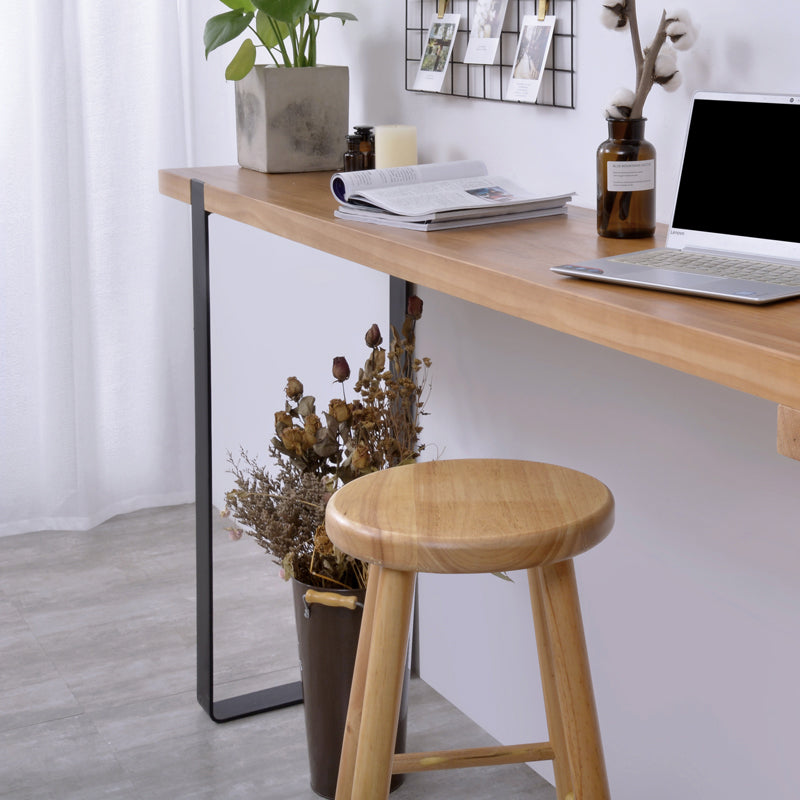 Industrial Solid Wood Counter Stool Round Backless Bar Stool with Footrest Clearhalo 'Bar Furniture' 'Bar Stools' 'bar_stools' 'furn' 'furn_bar_stools' 'Furniture' 'Kitchen & Dining Furniture' 6394754