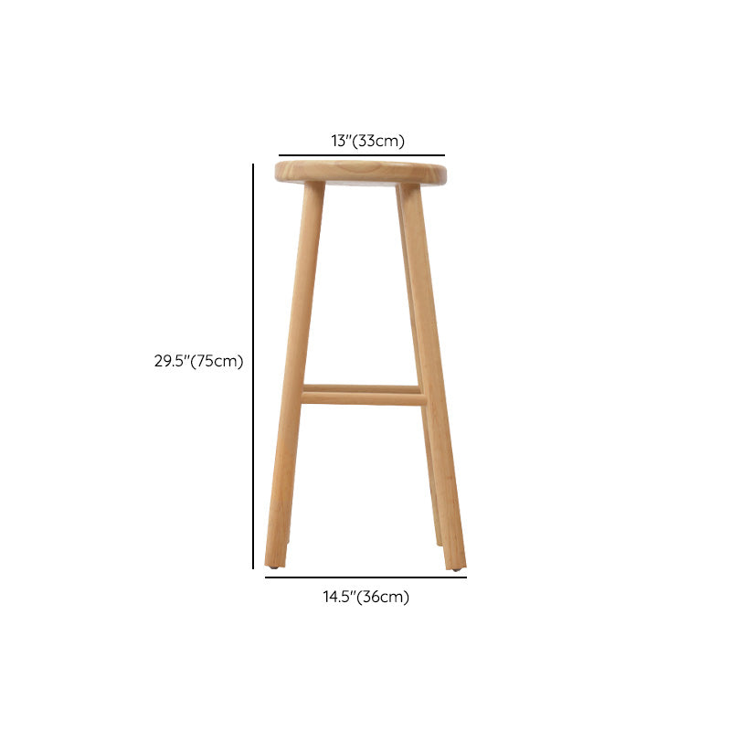 Industrial Solid Wood Counter Stool Round Backless Bar Stool with Footrest Clearhalo 'Bar Furniture' 'Bar Stools' 'bar_stools' 'furn' 'furn_bar_stools' 'Furniture' 'Kitchen & Dining Furniture' 6394757