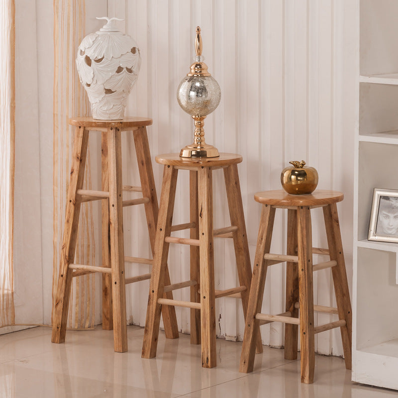 Taburete de bar sin respaldo Taburetes de madera de estilo industrial con altura de mostrador