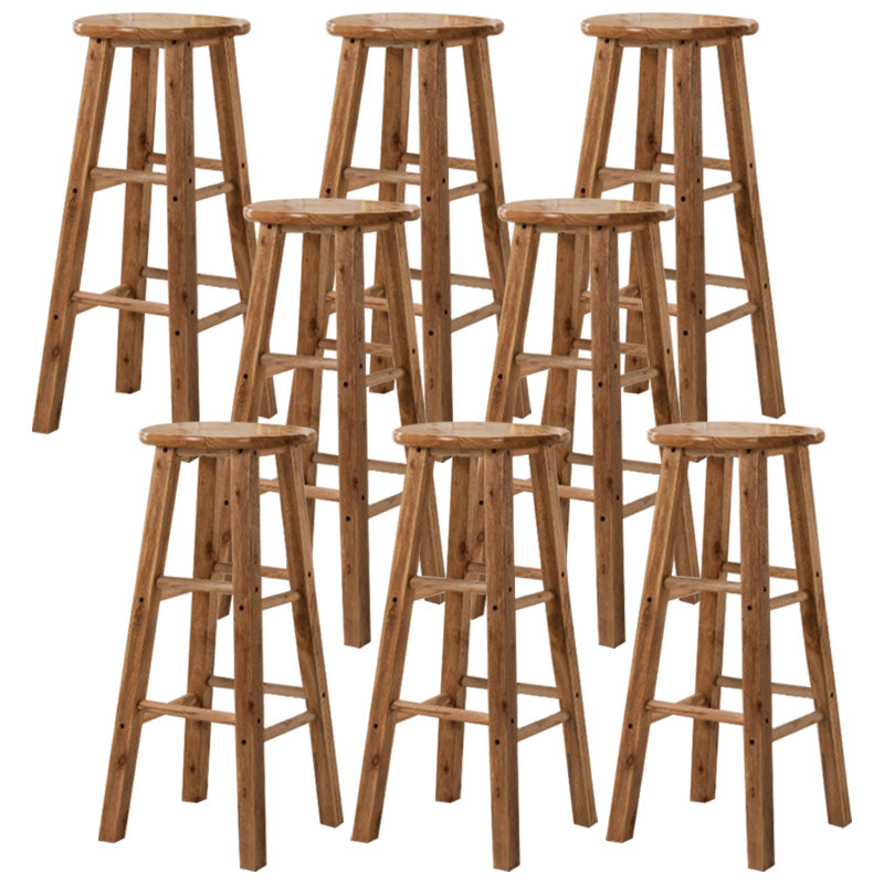 Taburete de bar sin respaldo Taburetes de madera de estilo industrial con altura de mostrador