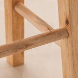 Sgabelli da bar senza schienale industriale in legno.