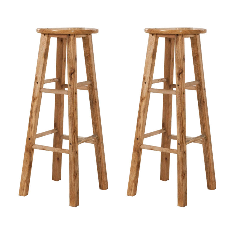 Taburete de bar sin respaldo Taburetes de madera de estilo industrial con altura de mostrador
