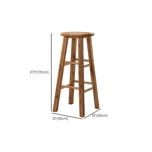 Backless Bar Stool Industrial Style Wooden Counter Height Stools