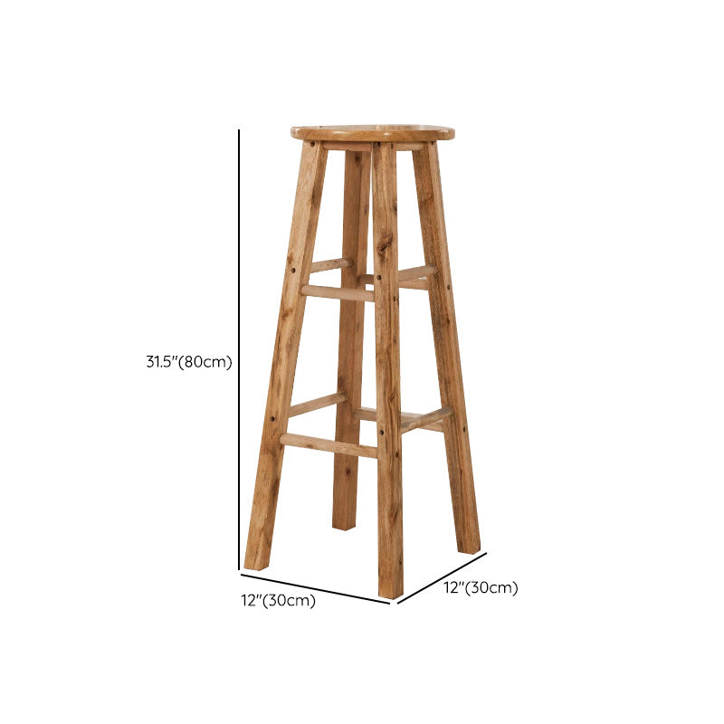 Taburete de bar sin respaldo Taburetes de madera de estilo industrial con altura de mostrador