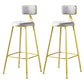 Samt-Barhocker im Glam-Stil, runder Barhocker mit goldenem Rahmen