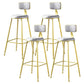 Samt-Barhocker im Glam-Stil, runder Barhocker mit goldenem Rahmen