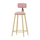 Samt-Barhocker im Glam-Stil, runder Barhocker mit goldenem Rahmen