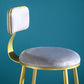 Samt-Barhocker im Glam-Stil, runder Barhocker mit goldenem Rahmen