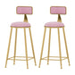 Samt-Barhocker im Glam-Stil, runder Barhocker mit goldenem Rahmen