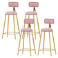Samt-Barhocker im Glam-Stil, runder Barhocker mit goldenem Rahmen