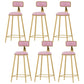 Samt-Barhocker im Glam-Stil, runder Barhocker mit goldenem Rahmen