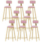Samt-Barhocker im Glam-Stil, runder Barhocker mit goldenem Rahmen
