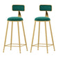 Samt-Barhocker im Glam-Stil, runder Barhocker mit goldenem Rahmen