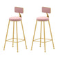 Upholstered Counter Stool Glam Style Low Back Bar Stool with Gold Frame Pink 2 Piece Set Clearhalo 'Bar Furniture' 'Bar Stools' 'bar_stools' 'furn' 'furn_bar_stools' 'Furniture' 'Kitchen & Dining Furniture' 6394849