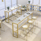 Upholstered Counter Stool Glam Style Low Back Bar Stool with Gold Frame Clearhalo 'Bar Furniture' 'Bar Stools' 'bar_stools' 'furn' 'furn_bar_stools' 'Furniture' 'Kitchen & Dining Furniture' 6394850