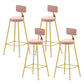 Upholstered Counter Stool Glam Style Low Back Bar Stool with Gold Frame Pink 4 Piece Set Clearhalo 'Bar Furniture' 'Bar Stools' 'bar_stools' 'furn' 'furn_bar_stools' 'Furniture' 'Kitchen & Dining Furniture' 6394851