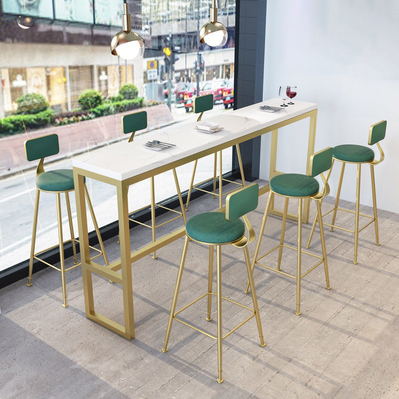 Upholstered Counter Stool Glam Style Low Back Bar Stool with Gold Frame Clearhalo 'Bar Furniture' 'Bar Stools' 'bar_stools' 'furn' 'furn_bar_stools' 'Furniture' 'Kitchen & Dining Furniture' 6394852