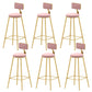 Upholstered Counter Stool Glam Style Low Back Bar Stool with Gold Frame Pink 6 Piece Set Clearhalo 'Bar Furniture' 'Bar Stools' 'bar_stools' 'furn' 'furn_bar_stools' 'Furniture' 'Kitchen & Dining Furniture' 6394854