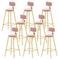 Upholstered Counter Stool Glam Style Low Back Bar Stool with Gold Frame Pink 8 Piece Set Clearhalo 'Bar Furniture' 'Bar Stools' 'bar_stools' 'furn' 'furn_bar_stools' 'Furniture' 'Kitchen & Dining Furniture' 6394855