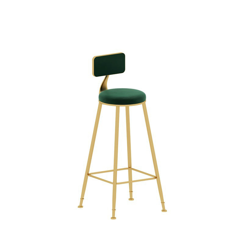 Upholstered Counter Stool Glam Style Low Back Bar Stool with Gold Frame Clearhalo 'Bar Furniture' 'Bar Stools' 'bar_stools' 'furn' 'furn_bar_stools' 'Furniture' 'Kitchen & Dining Furniture' 6394856