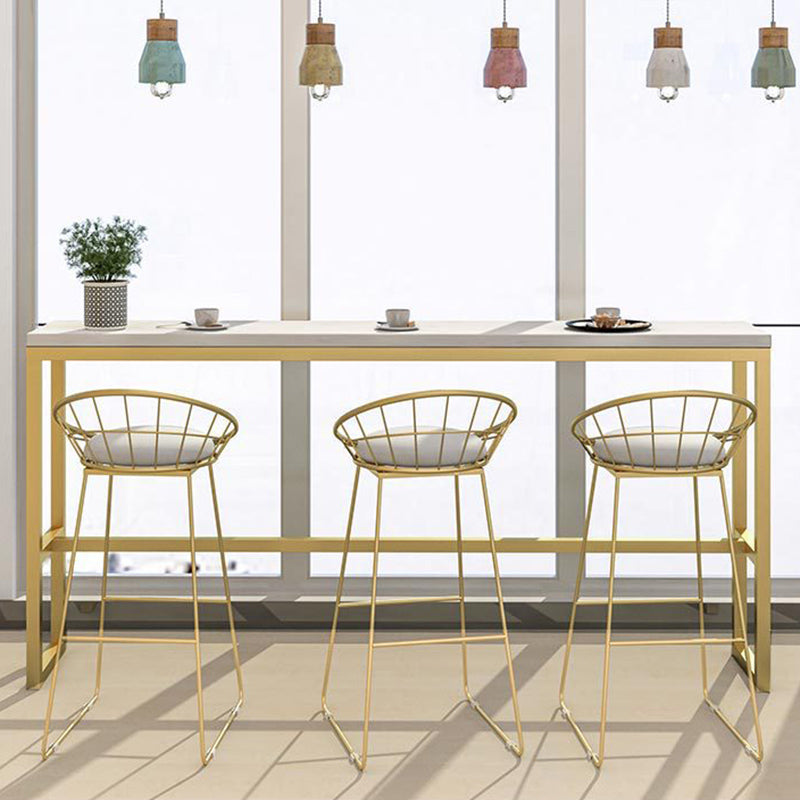 Upholstered Counter Stool Glam Style Low Back Bar Stool with Gold Frame Clearhalo 'Bar Furniture' 'Bar Stools' 'bar_stools' 'furn' 'furn_bar_stools' 'Furniture' 'Kitchen & Dining Furniture' 6394858
