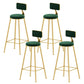 Upholstered Counter Stool Glam Style Low Back Bar Stool with Gold Frame Green 4 Piece Set Clearhalo 'Bar Furniture' 'Bar Stools' 'bar_stools' 'furn' 'furn_bar_stools' 'Furniture' 'Kitchen & Dining Furniture' 6394861
