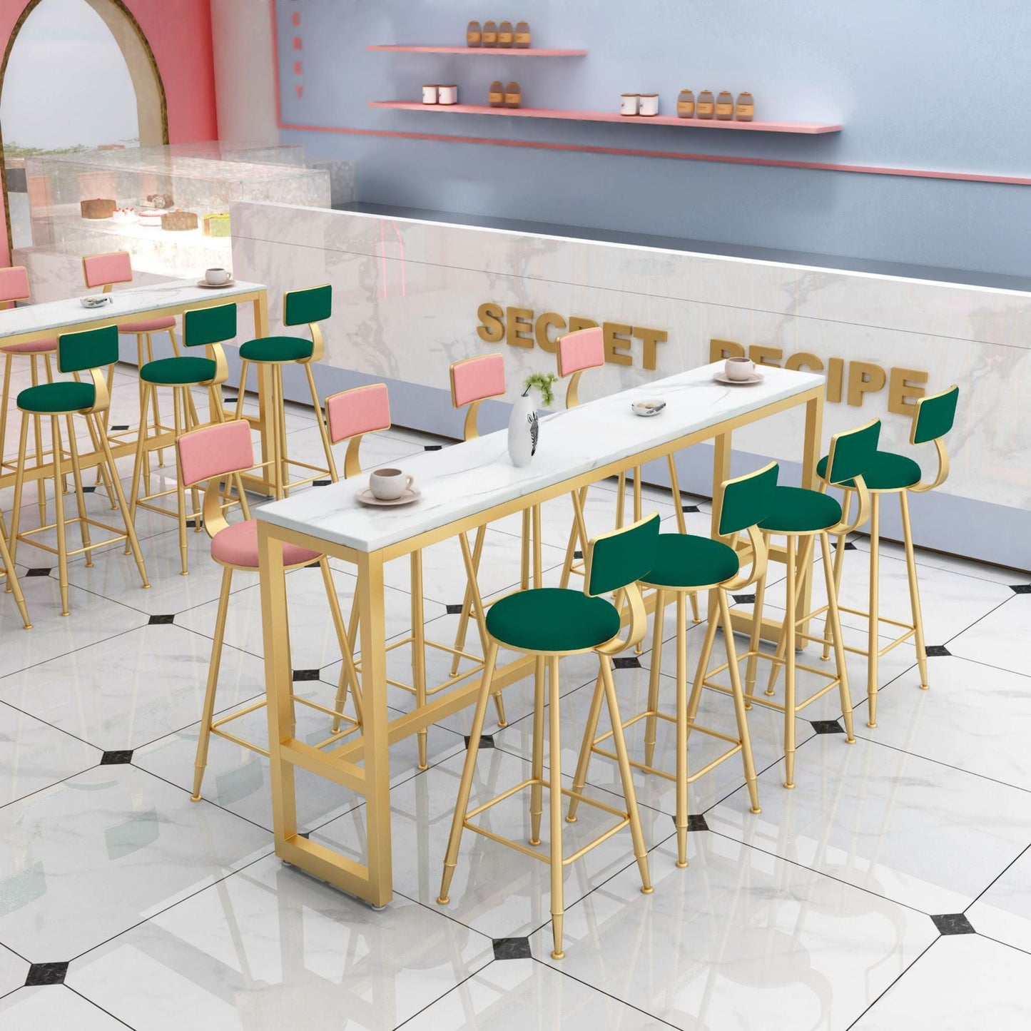 Upholstered Counter Stool Glam Style Low Back Bar Stool with Gold Frame Clearhalo 'Bar Furniture' 'Bar Stools' 'bar_stools' 'furn' 'furn_bar_stools' 'Furniture' 'Kitchen & Dining Furniture' 6394862