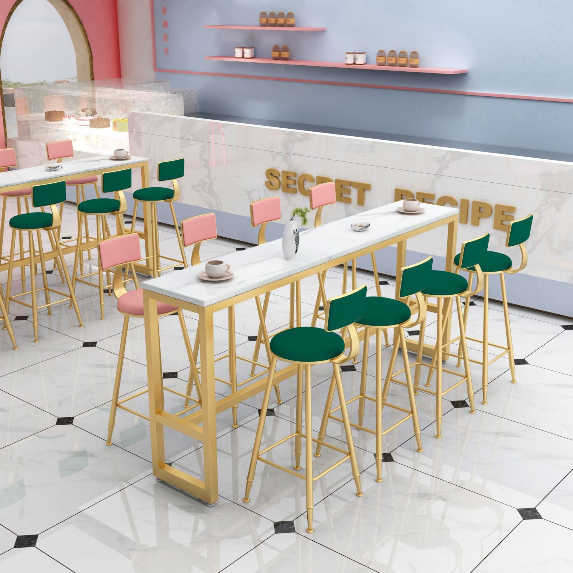 Upholstered Counter Stool Glam Style Low Back Bar Stool with Gold Frame Clearhalo 'Bar Furniture' 'Bar Stools' 'bar_stools' 'furn' 'furn_bar_stools' 'Furniture' 'Kitchen & Dining Furniture' 6394862