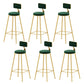 Upholstered Counter Stool Glam Style Low Back Bar Stool with Gold Frame Green 6 Piece Set Clearhalo 'Bar Furniture' 'Bar Stools' 'bar_stools' 'furn' 'furn_bar_stools' 'Furniture' 'Kitchen & Dining Furniture' 6394863