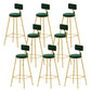 Upholstered Counter Stool Glam Style Low Back Bar Stool with Gold Frame Green 8 Piece Set Clearhalo 'Bar Furniture' 'Bar Stools' 'bar_stools' 'furn' 'furn_bar_stools' 'Furniture' 'Kitchen & Dining Furniture' 6394864