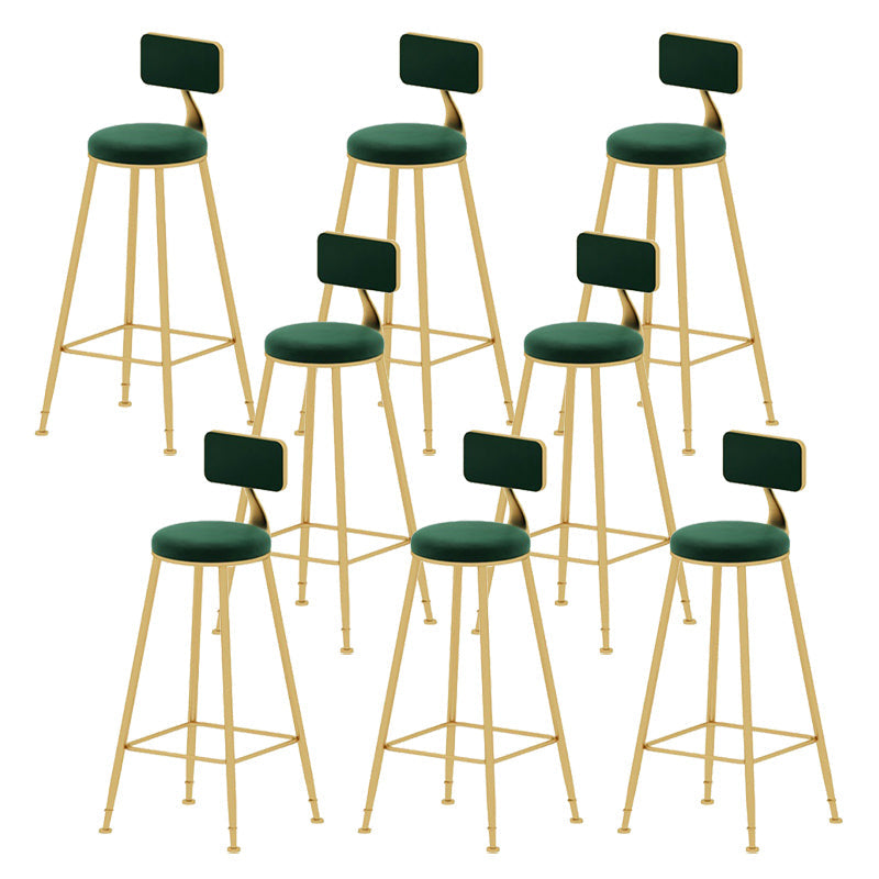 Upholstered Counter Stool Glam Style Low Back Bar Stool with Gold Frame Green 8 Piece Set Clearhalo 'Bar Furniture' 'Bar Stools' 'bar_stools' 'furn' 'furn_bar_stools' 'Furniture' 'Kitchen & Dining Furniture' 6394864