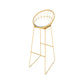 Upholstered Counter Stool Glam Style Low Back Bar Stool with Gold Frame Gold 1 Piece Clearhalo 'Bar Furniture' 'Bar Stools' 'bar_stools' 'furn' 'furn_bar_stools' 'Furniture' 'Kitchen & Dining Furniture' 6394865