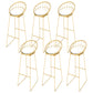 Upholstered Counter Stool Glam Style Low Back Bar Stool with Gold Frame Gold 6 Piece Set Clearhalo 'Bar Furniture' 'Bar Stools' 'bar_stools' 'furn' 'furn_bar_stools' 'Furniture' 'Kitchen & Dining Furniture' 6394868