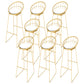 Upholstered Counter Stool Glam Style Low Back Bar Stool with Gold Frame Gold 8 Piece Set Clearhalo 'Bar Furniture' 'Bar Stools' 'bar_stools' 'furn' 'furn_bar_stools' 'Furniture' 'Kitchen & Dining Furniture' 6394869