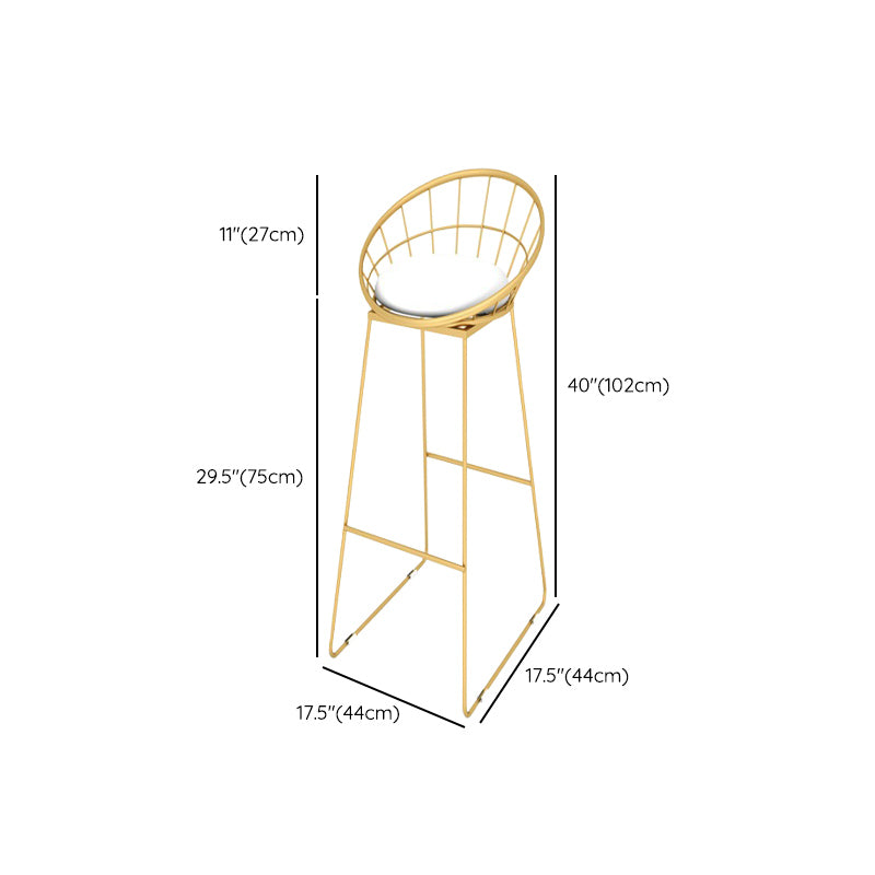 Upholstered Counter Stool Glam Style Low Back Bar Stool with Gold Frame Clearhalo 'Bar Furniture' 'Bar Stools' 'bar_stools' 'furn' 'furn_bar_stools' 'Furniture' 'Kitchen & Dining Furniture' 6394871