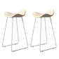 Glam Style Faux Leather Barstool Saddle Seat Bar Stool for Living Room