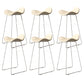 Glam Style Faux Leather Barstool Saddle Seat Bar Stool for Living Room