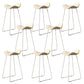 Glam Style Faux Leather Barstool Saddle Seat Bar Stool for Living Room