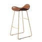 Glam Style Faux Leather Barstool Saddle Seat Bar Stool for Living Room