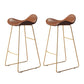 Glam Style Faux Leather Barstool Saddle Seat Bar Stool for Living Room