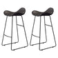 Glam Style Faux Leather Barstool Saddle Seat Bar Stool for Living Room