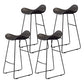 Glam Style Faux Leather Barstool Saddle Seat Bar Stool for Living Room