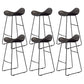 Glam Style Faux Leather Barstool Saddle Seat Bar Stool for Living Room
