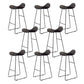 Glam Style Faux Leather Barstool Saddle Seat Bar Stool for Living Room