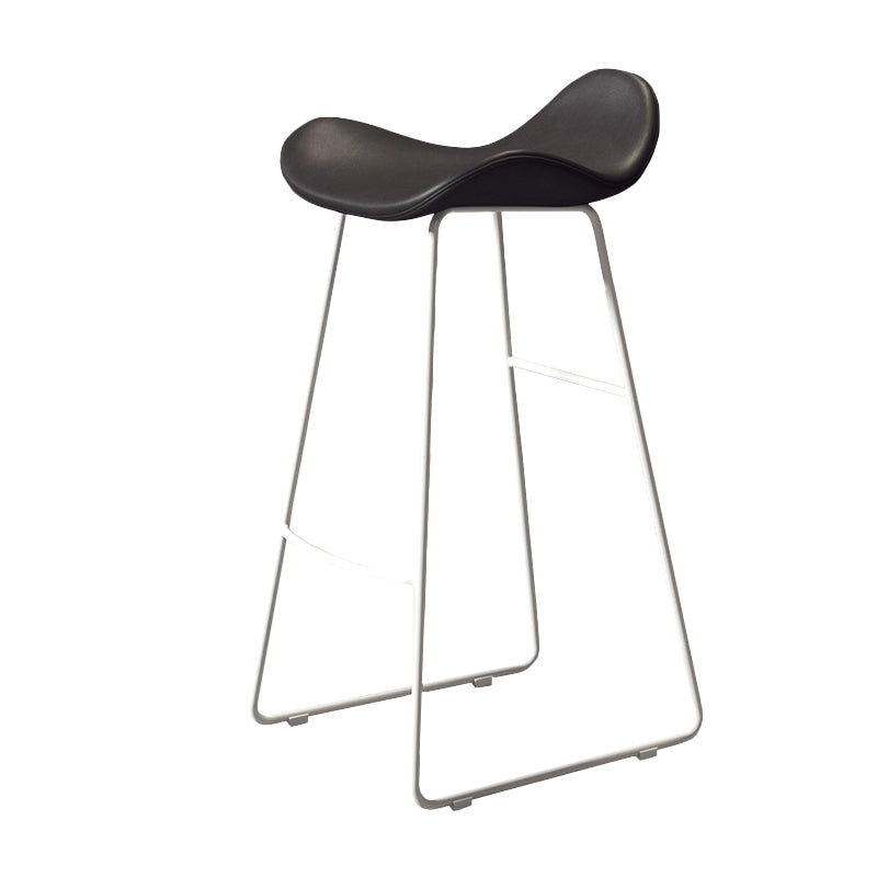 Glam Style Faux Leather Barstool Saddle Seat Bar Stool for Living Room
