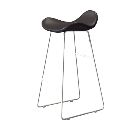 Glam Style Faux Leather Barstool Saddle Seat Bar Stool for Living Room